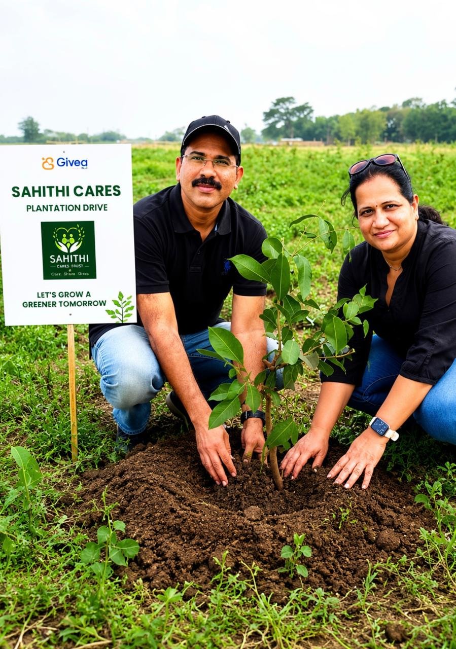 Volunteers planting a sapling
